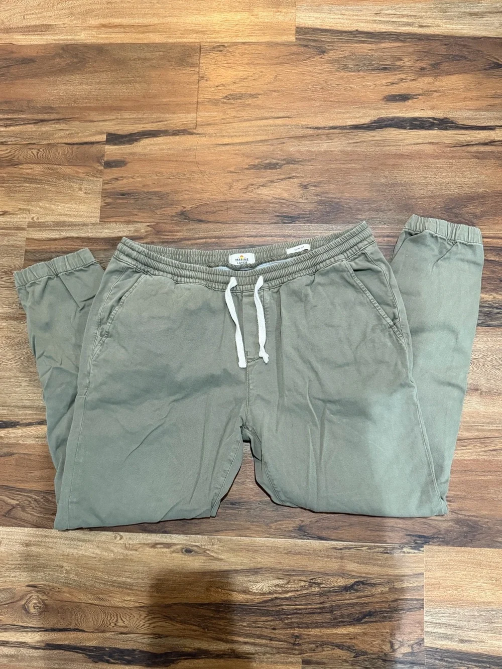 Marine Layer Men's Olive Green Drawstring Joggers EUC